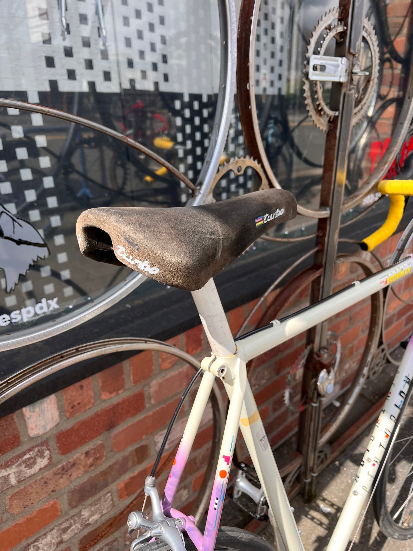 Centurion Ironman Master triathlon bike Dave Scott signature 58cm frame 700c wheels shimano 600 2x7 custom refurbished