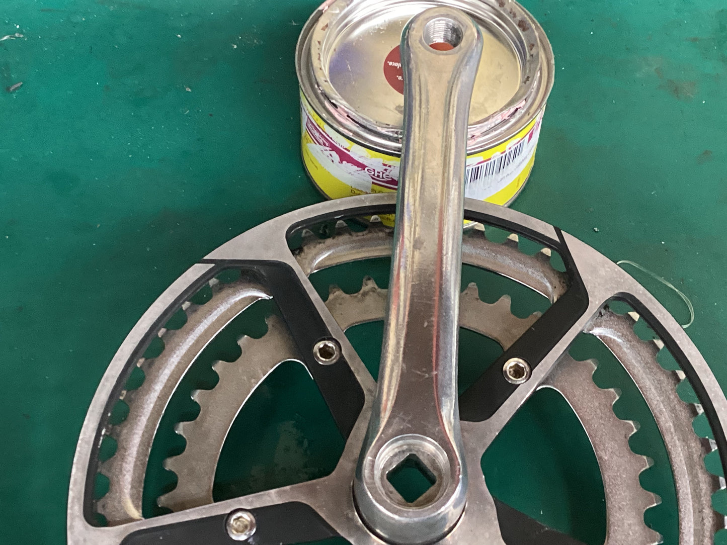 Sugino No.6 crank set 165mn 40/50 rings.