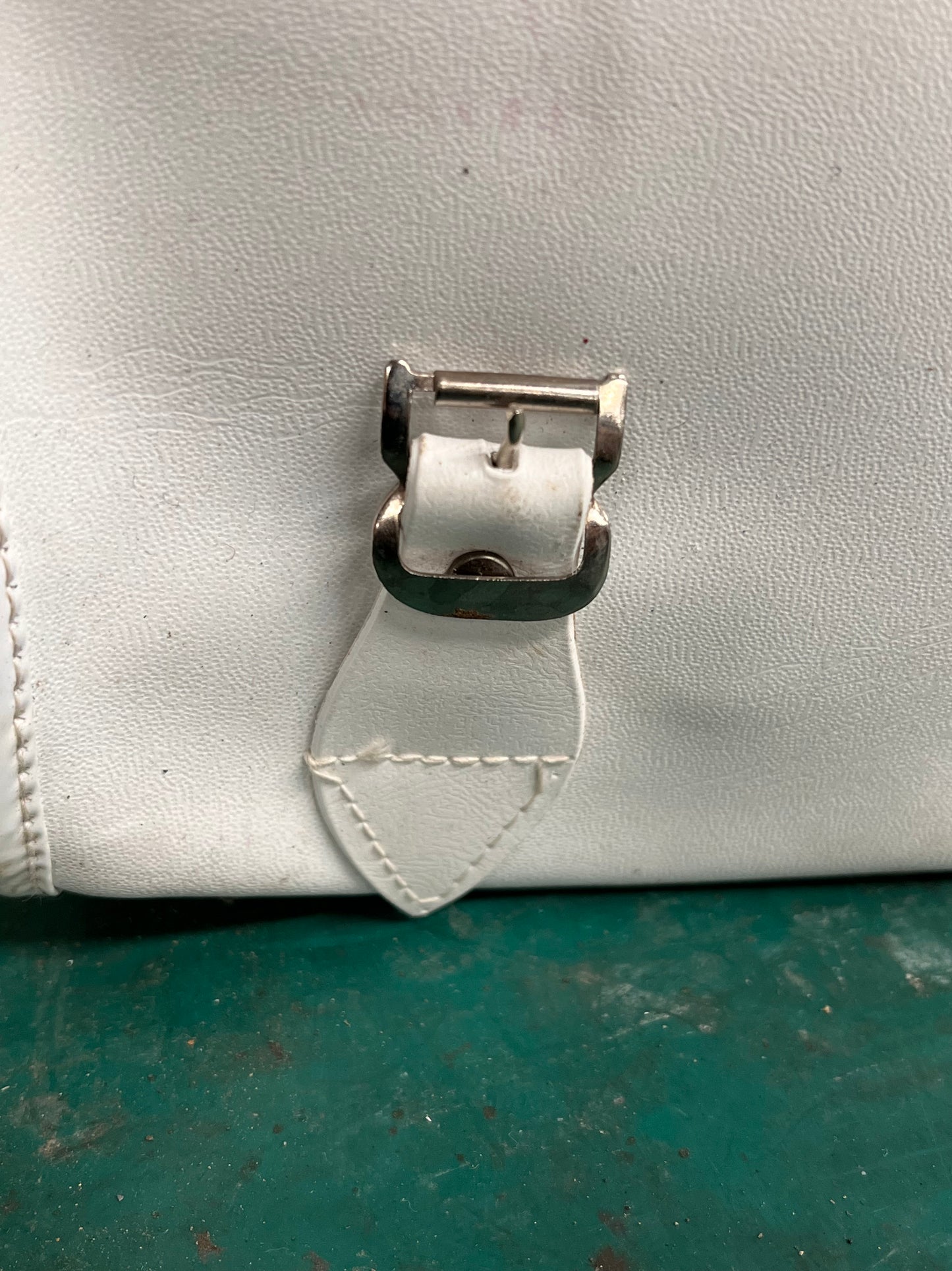 Vintage 1970s White Vinyl Bicycle Saddle Bag - Made in Japan Custom refurbished