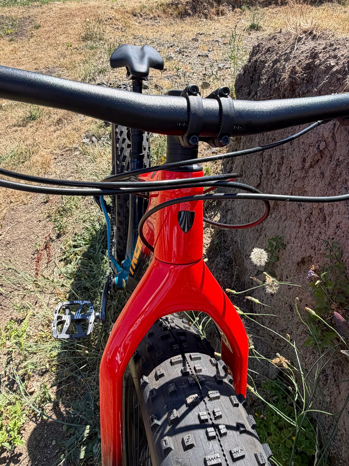 Trek Farley 9.6 Carbon fatbike SRAM Eagle 1x12 size small red blue teal fade MY2022