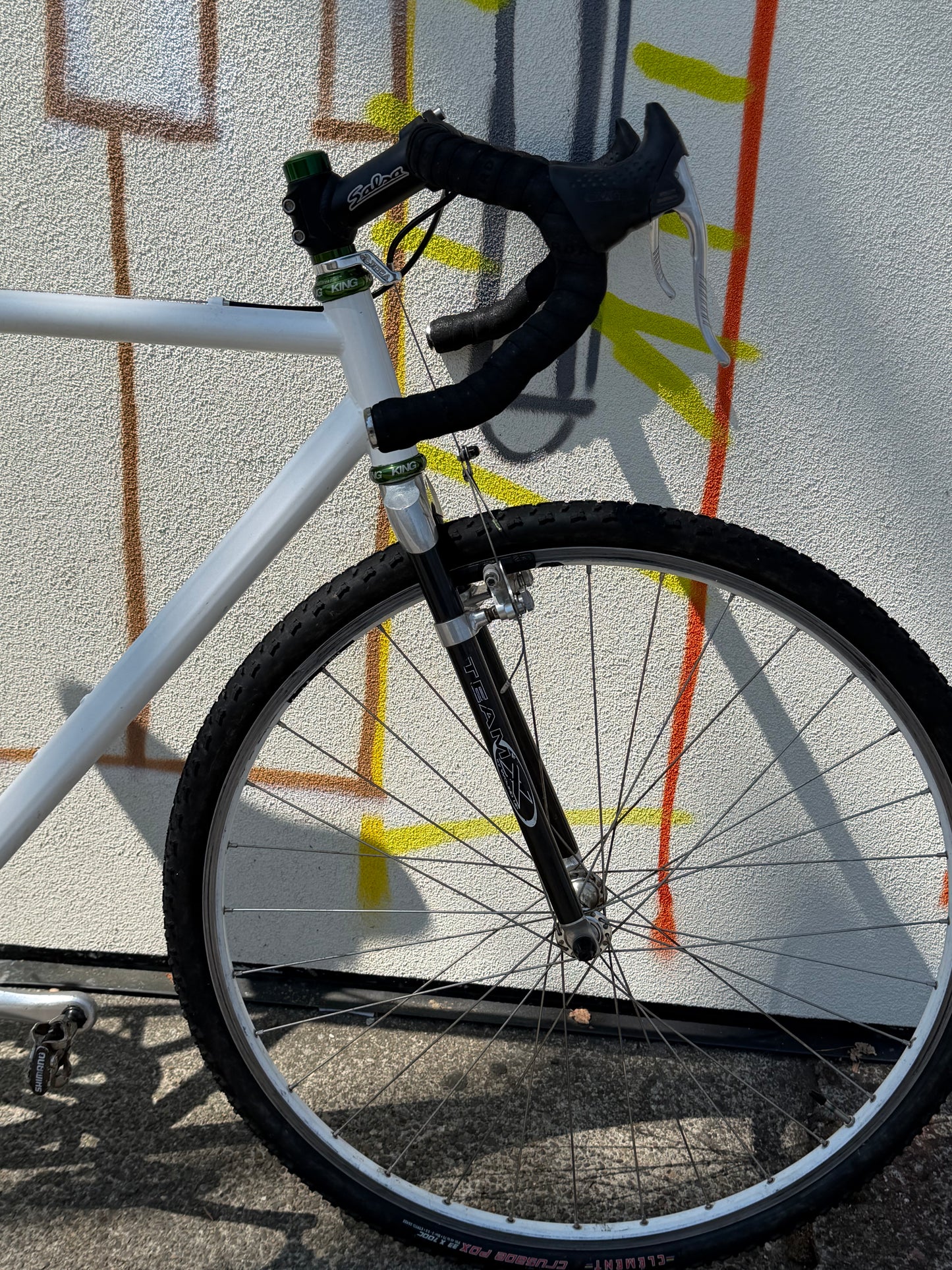 Singlespeed Cyclocross SSCX bike 700c wheels 58cm frame white custom refurbished