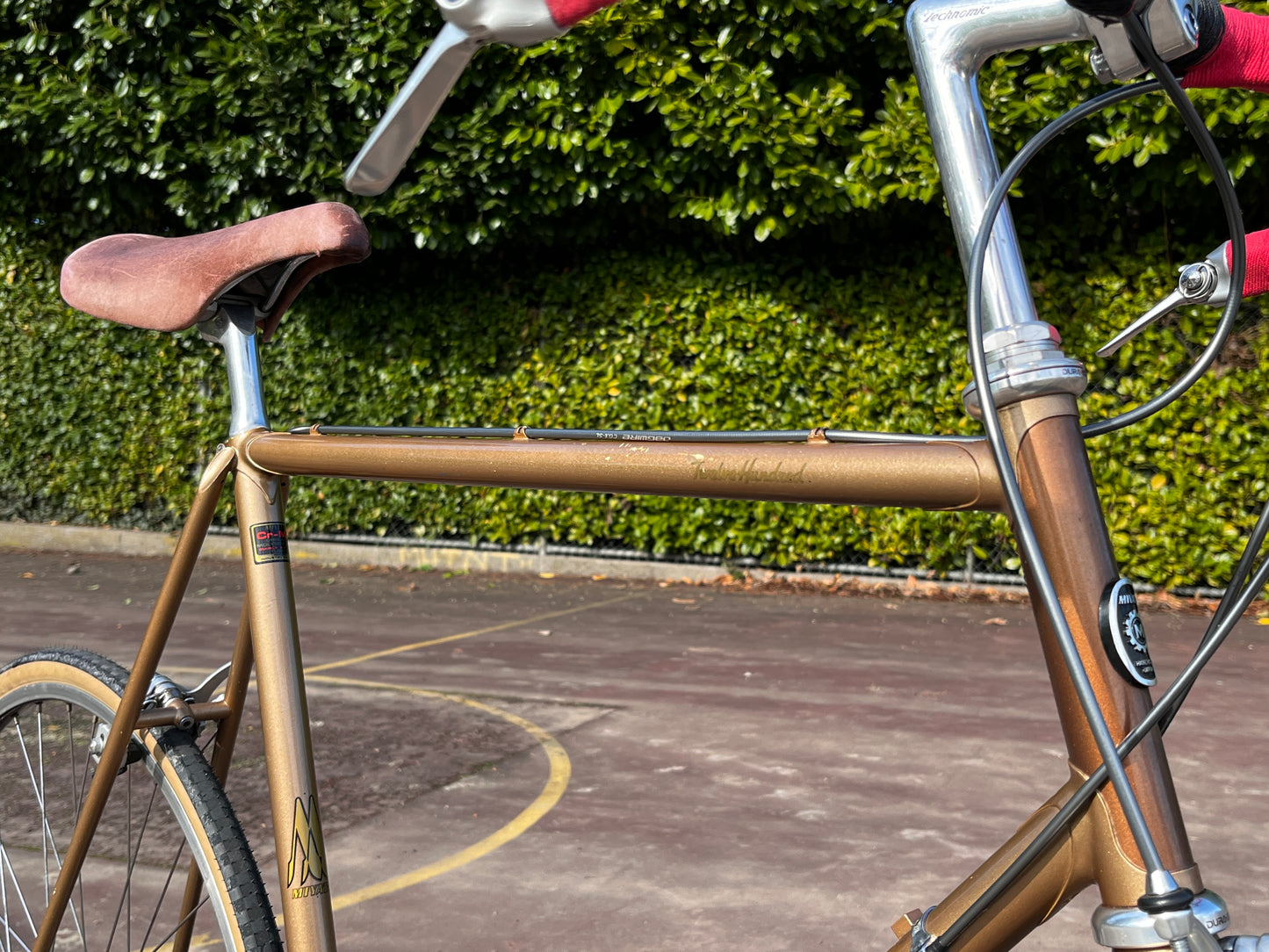 Miyata Twelve Hundred road bike 59cm Riv champagne Mustache bar custom refurbished