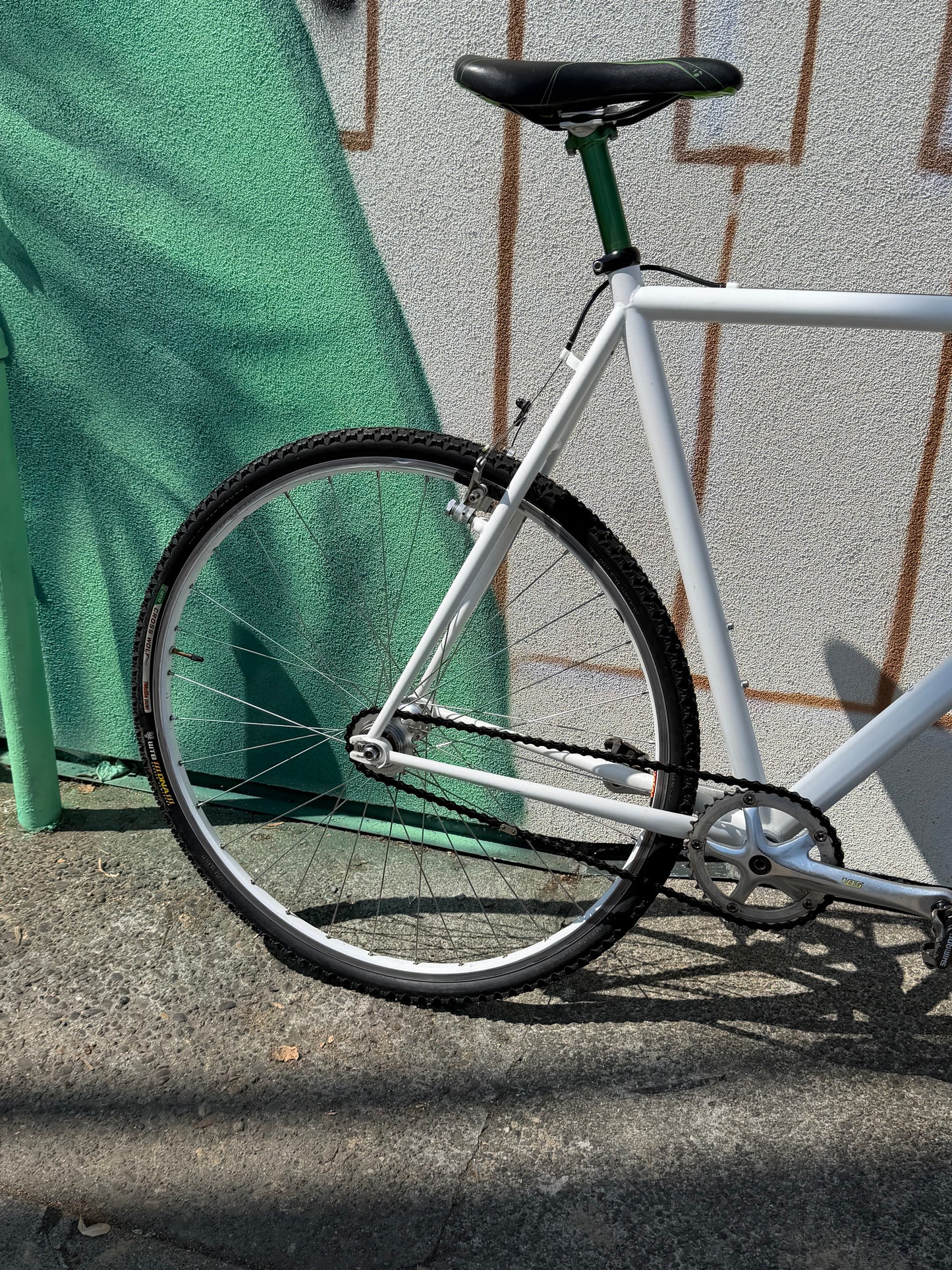 Singlespeed Cyclocross SSCX bike 700c wheels 58cm frame white custom refurbished