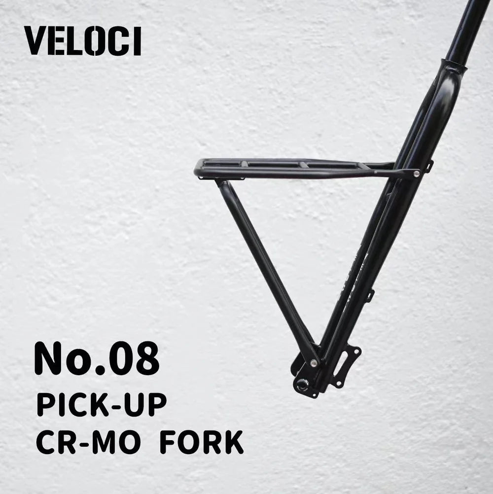 Veloci No.08 cargo bike fork 1 1/8” threadless steerer 20” wheel Clydesdale type, black