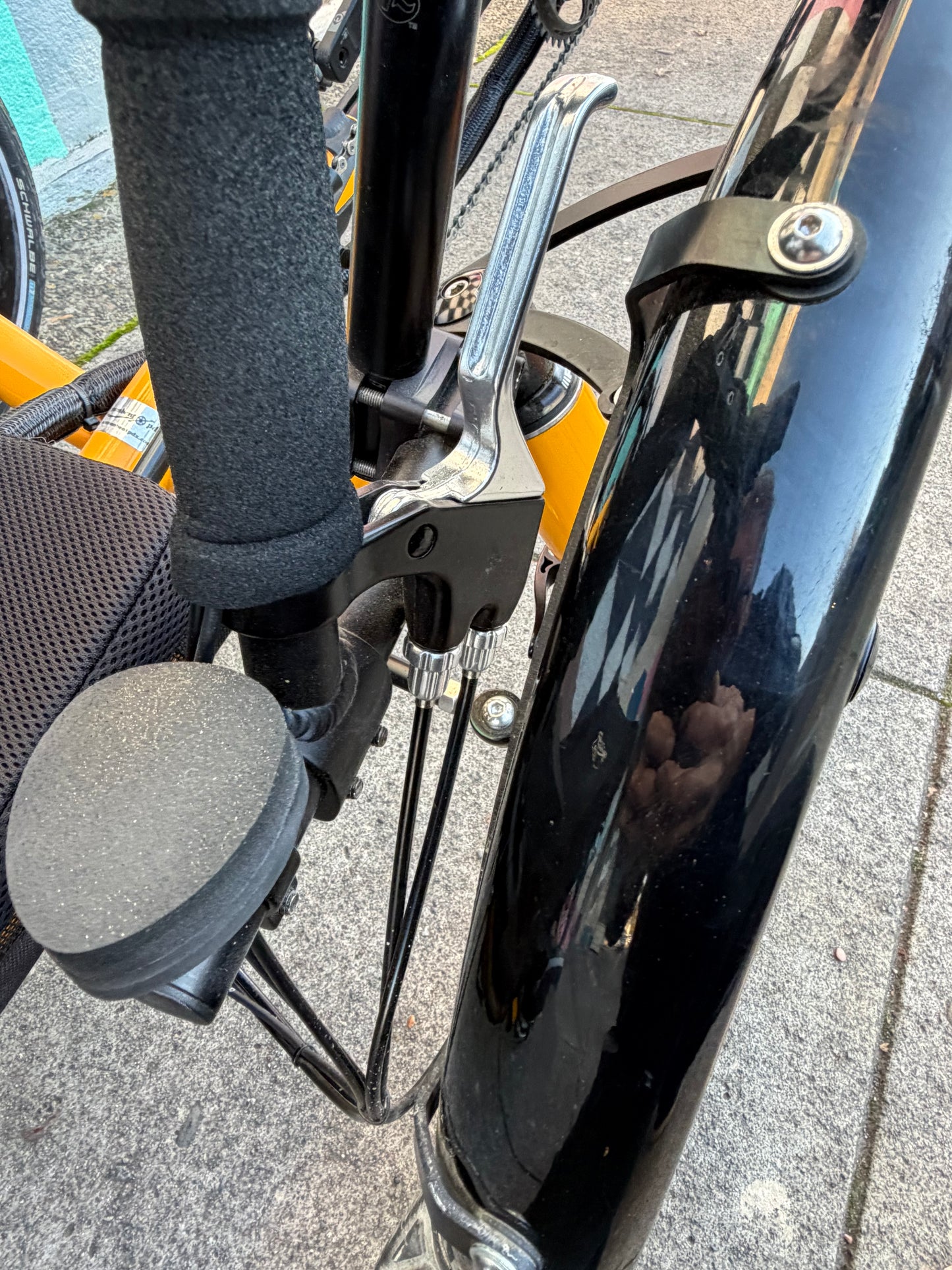 Catrike e-trail recumbent trike, folding with bafang mid drive motor. Custom refurbished.