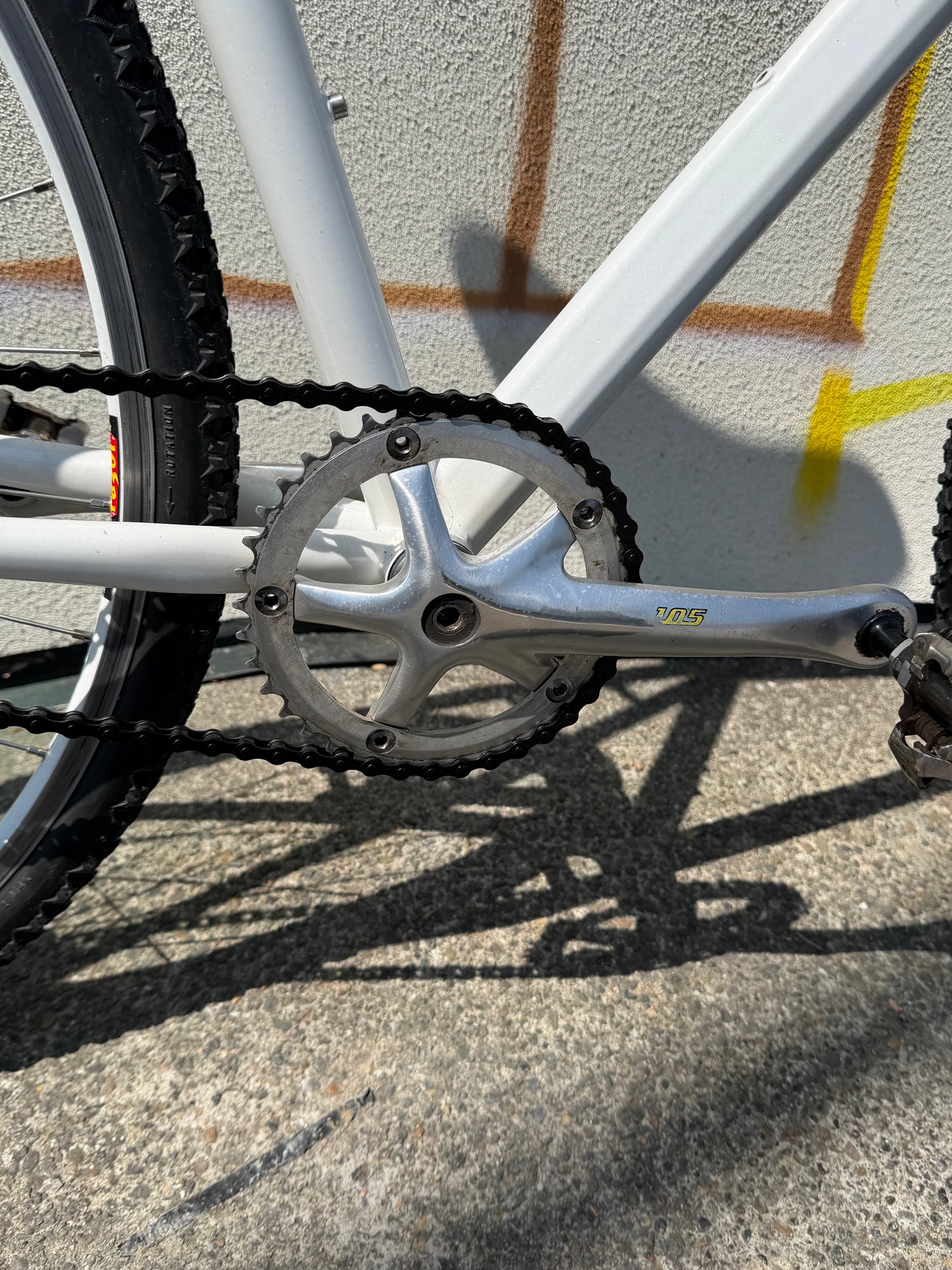 Singlespeed Cyclocross SSCX bike 700c wheels 58cm frame white custom refurbished