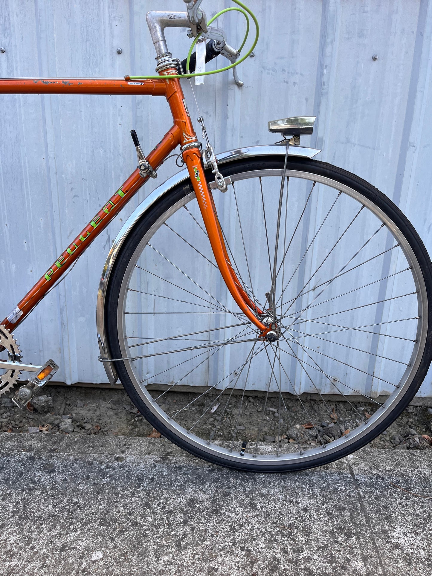 Peugeot cyclotouriste orange bike 54cm 700c wheels custom refurbished