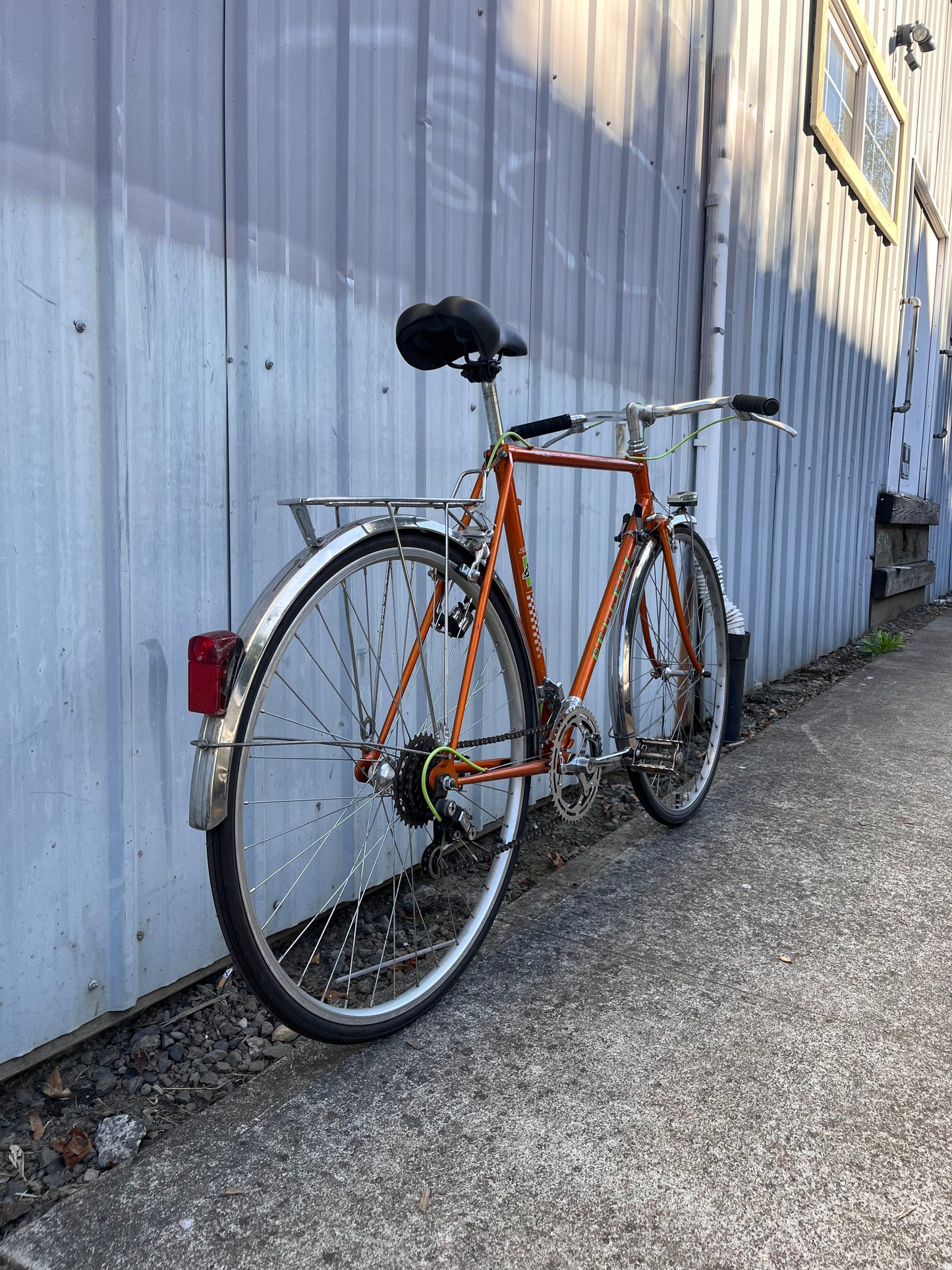 Peugeot cyclotouriste orange bike 54cm 700c wheels custom refurbished