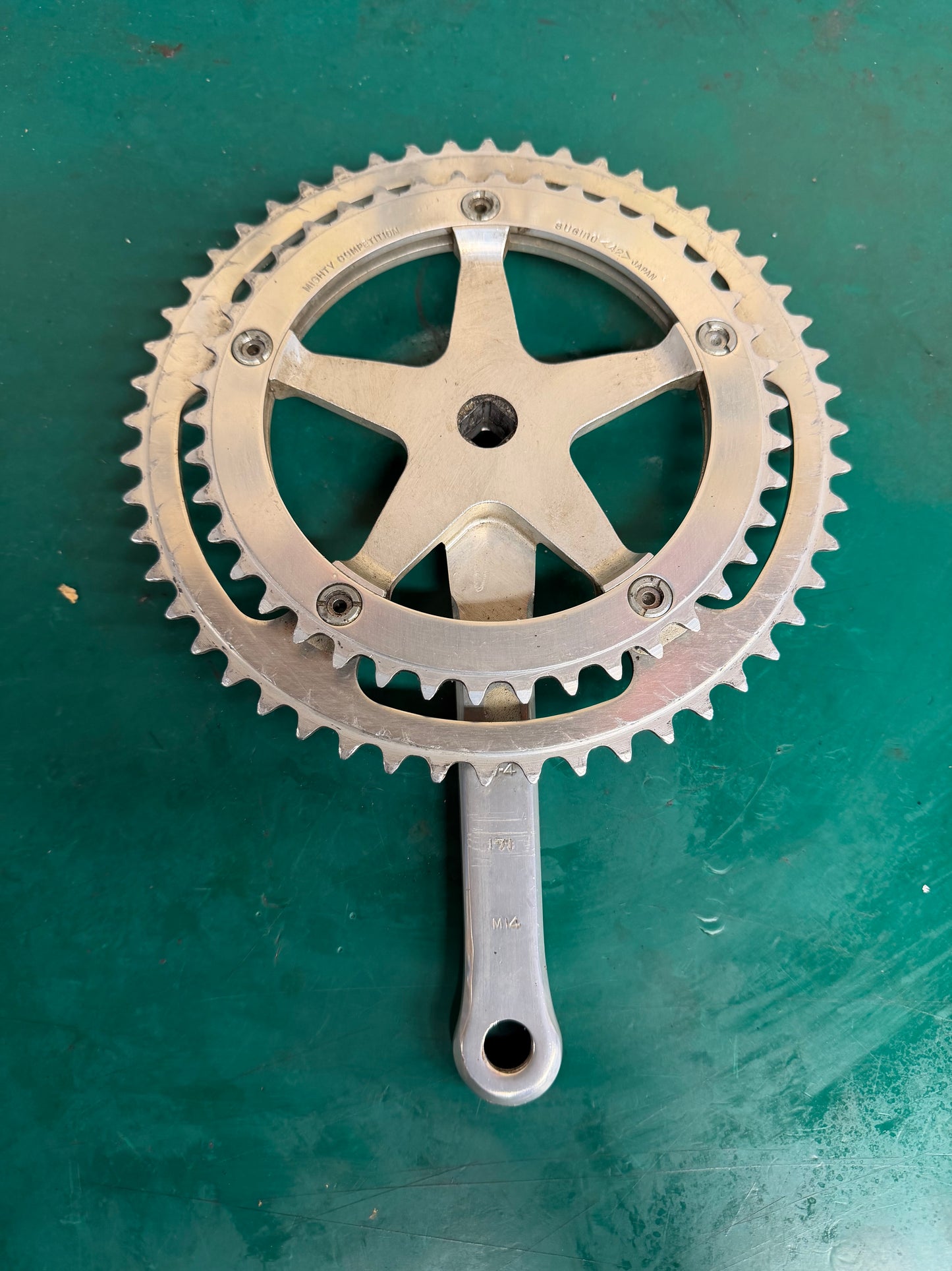 Sugino Mighty Competition crankset 144bcd crankset complete M14 french pedal thread