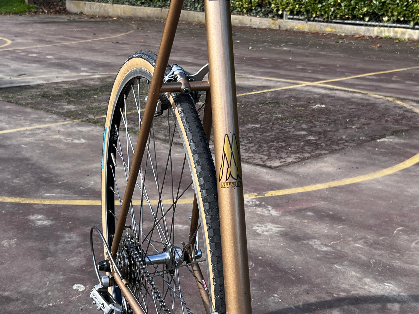 Miyata Twelve Hundred road bike 59cm Riv champagne Mustache bar custom refurbished