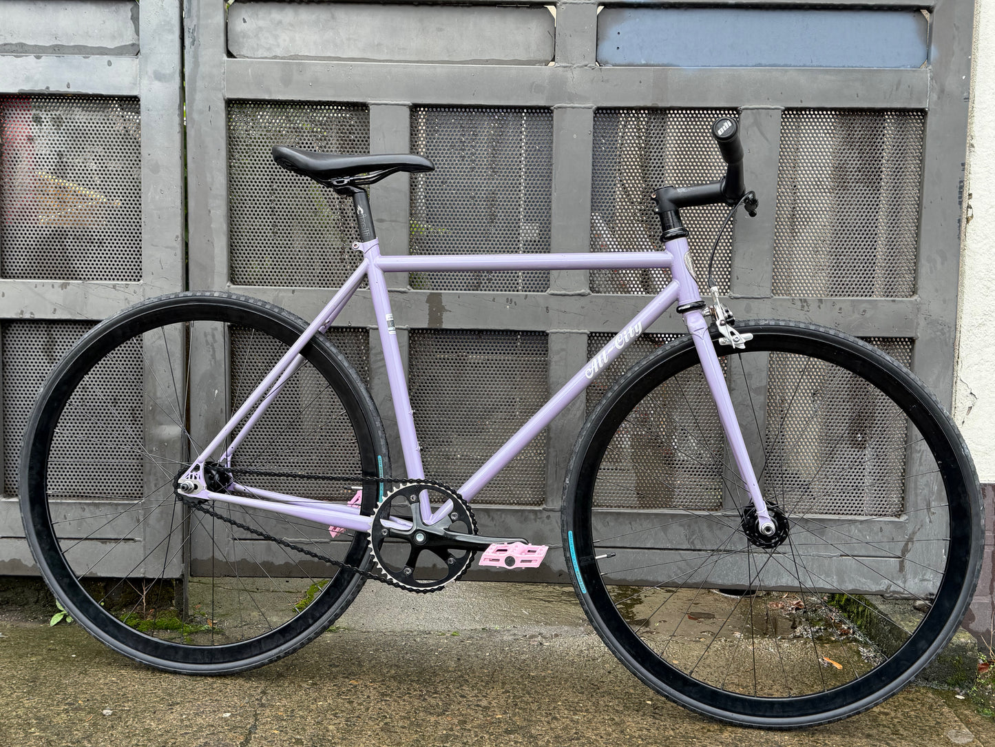 All City big block 49 cm fixed gear bike lavender custom refurbished