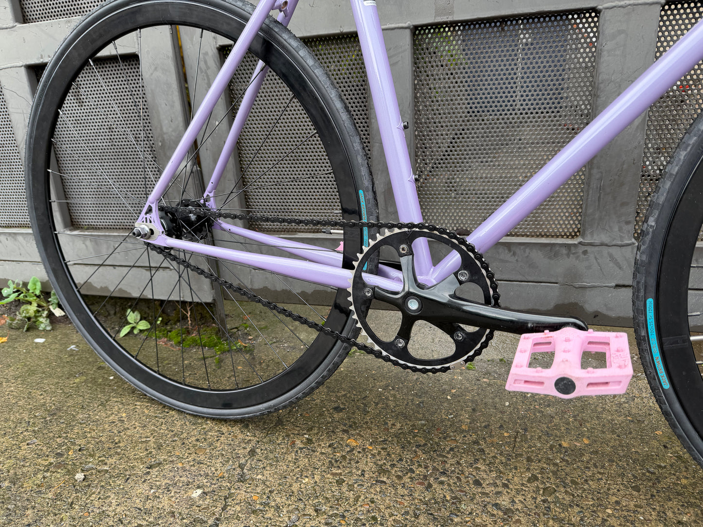 All City big block 49 cm fixed gear bike lavender custom refurbished