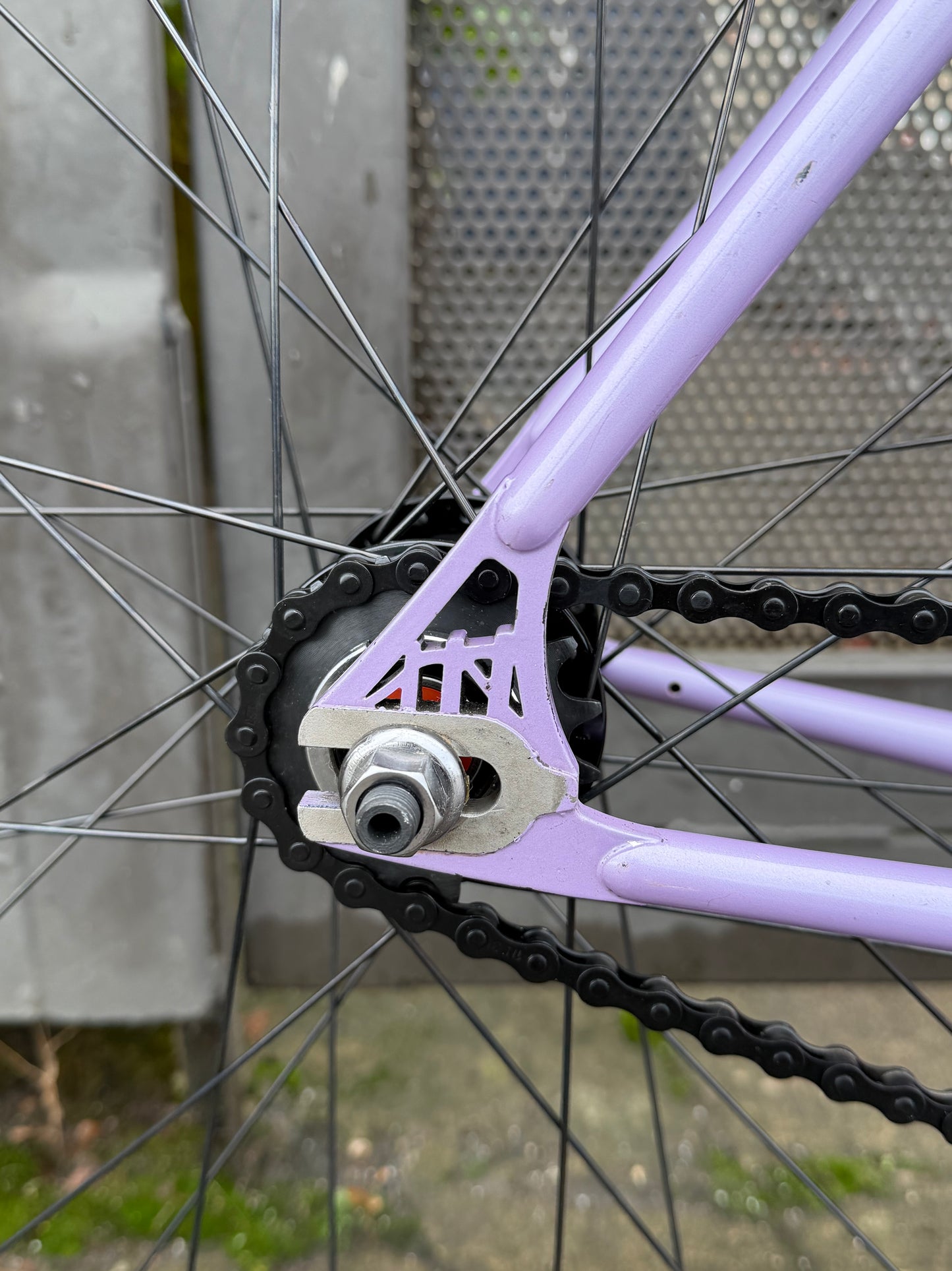 All City big block 49 cm fixed gear bike lavender custom refurbished