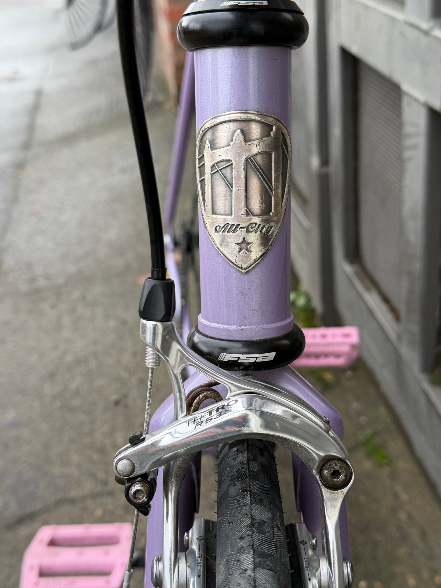 All City big block 49 cm fixed gear bike lavender custom refurbished