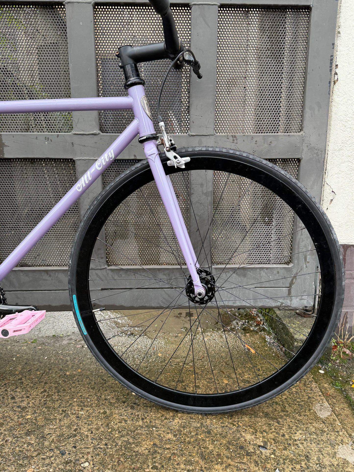All City big block 49 cm fixed gear bike lavender custom refurbished