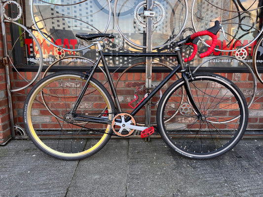 Fixed Gear Singlespeed road bike custom refurbished 54cm black