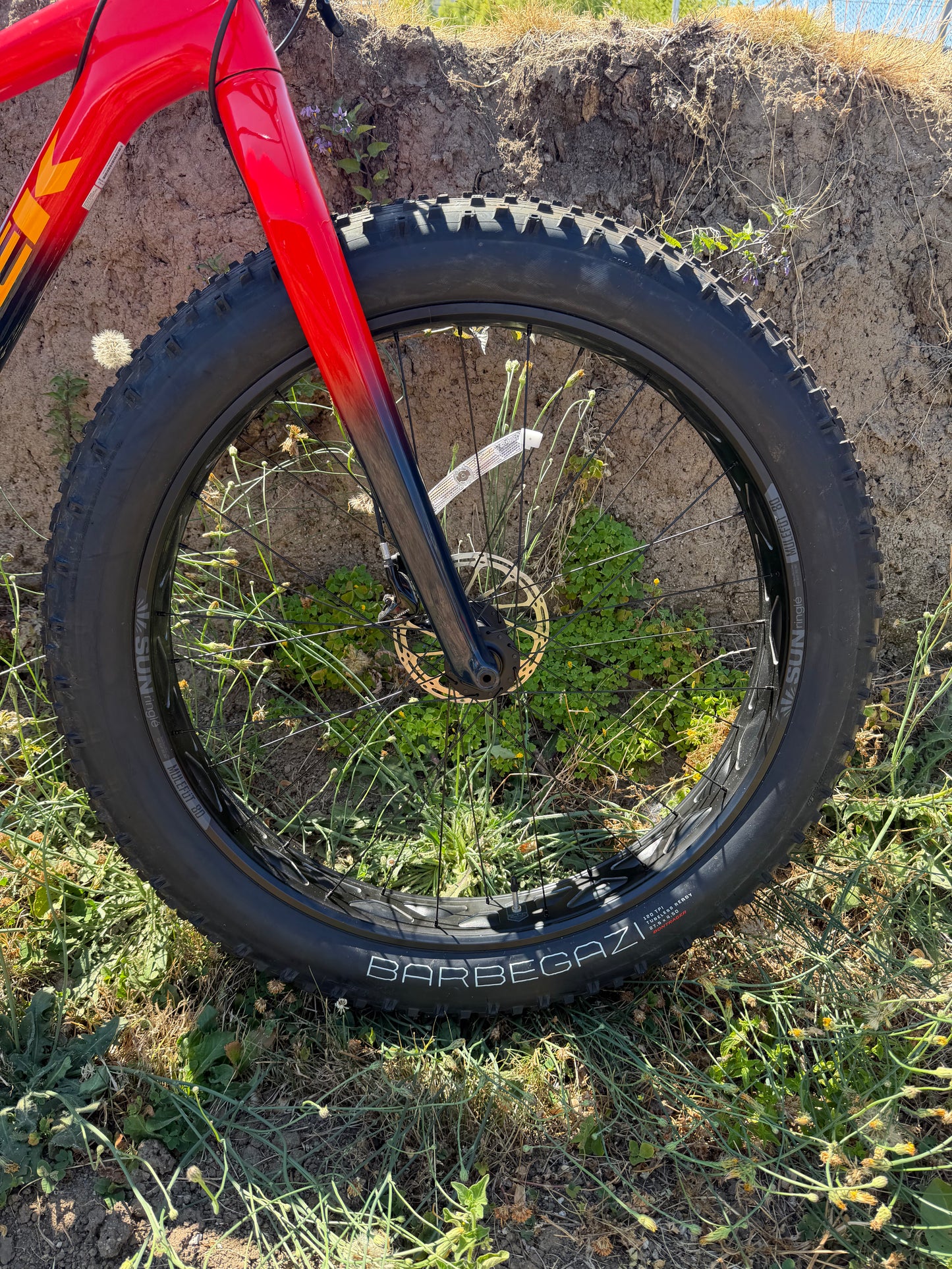 Trek Farley 9.6 Carbon fatbike SRAM Eagle 1x12 size small red blue teal fade MY2022