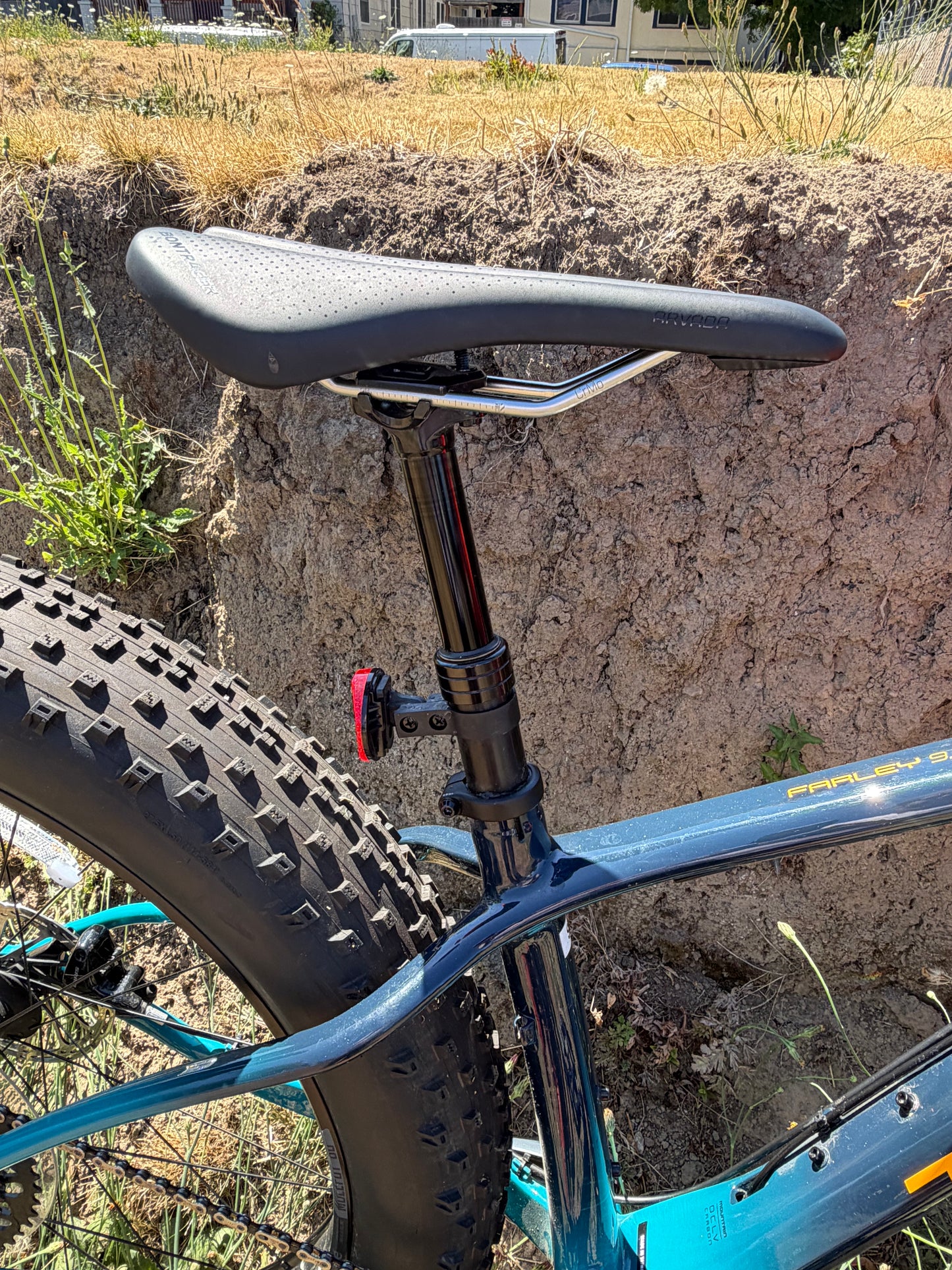 Trek Farley 9.6 Carbon fatbike SRAM Eagle 1x12 size small red blue teal fade MY2022