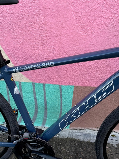 KHS XRoute 300 commuter hybrid bike 700c wheels Blue Bike Buddy